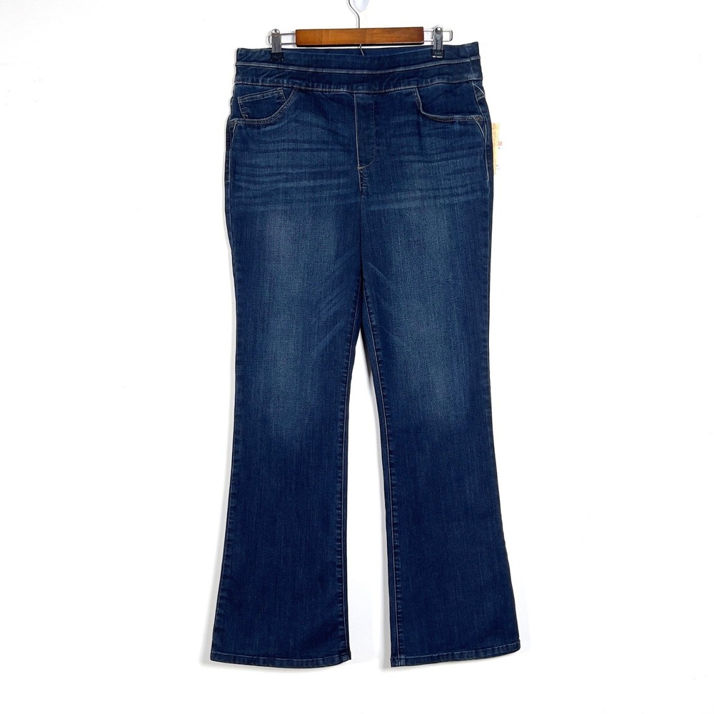 Democracy Ab Solution Luxe Touch Bootcut Jeans Women Sz 12 Blue Core Essential